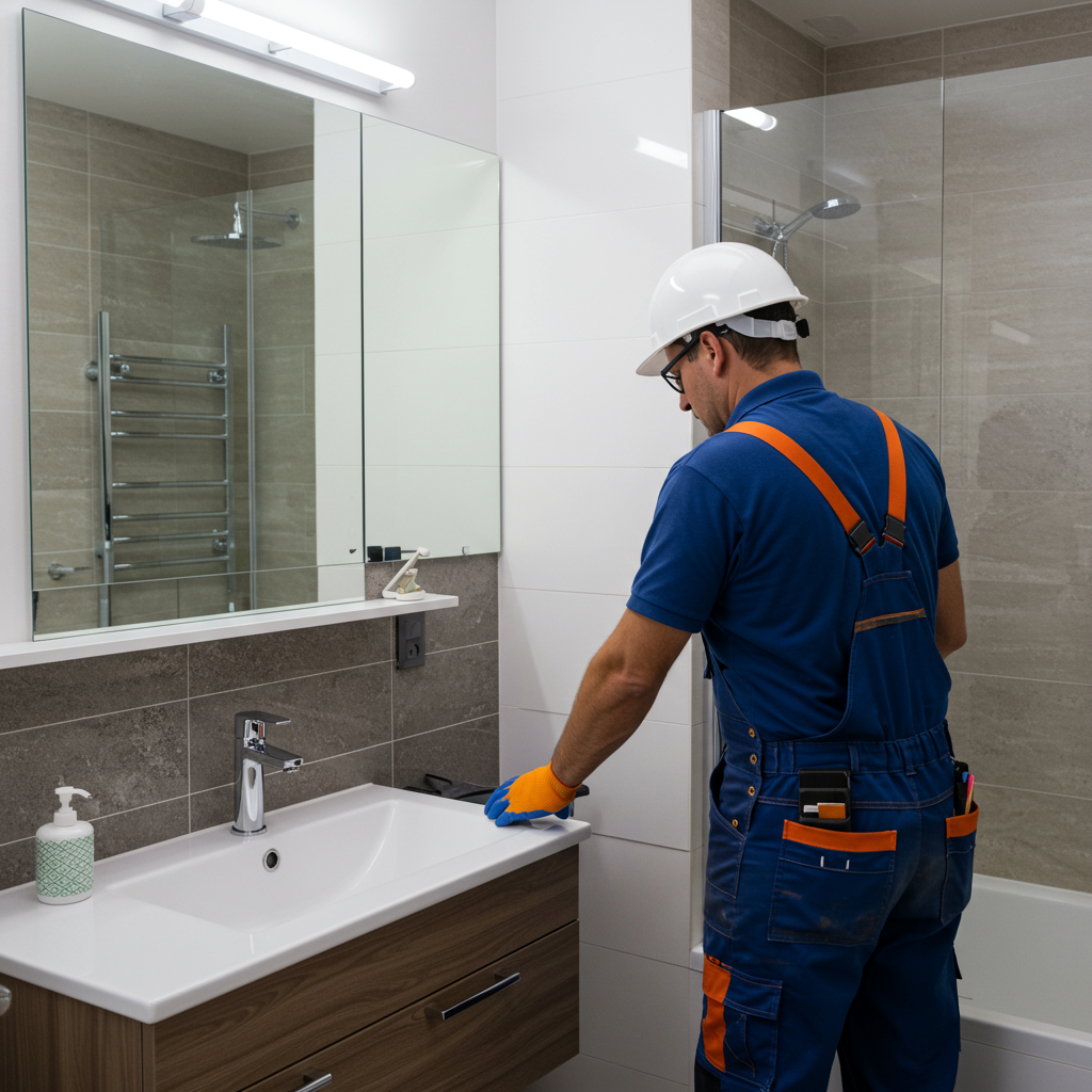 Montagem de Gabinete de Banheiro