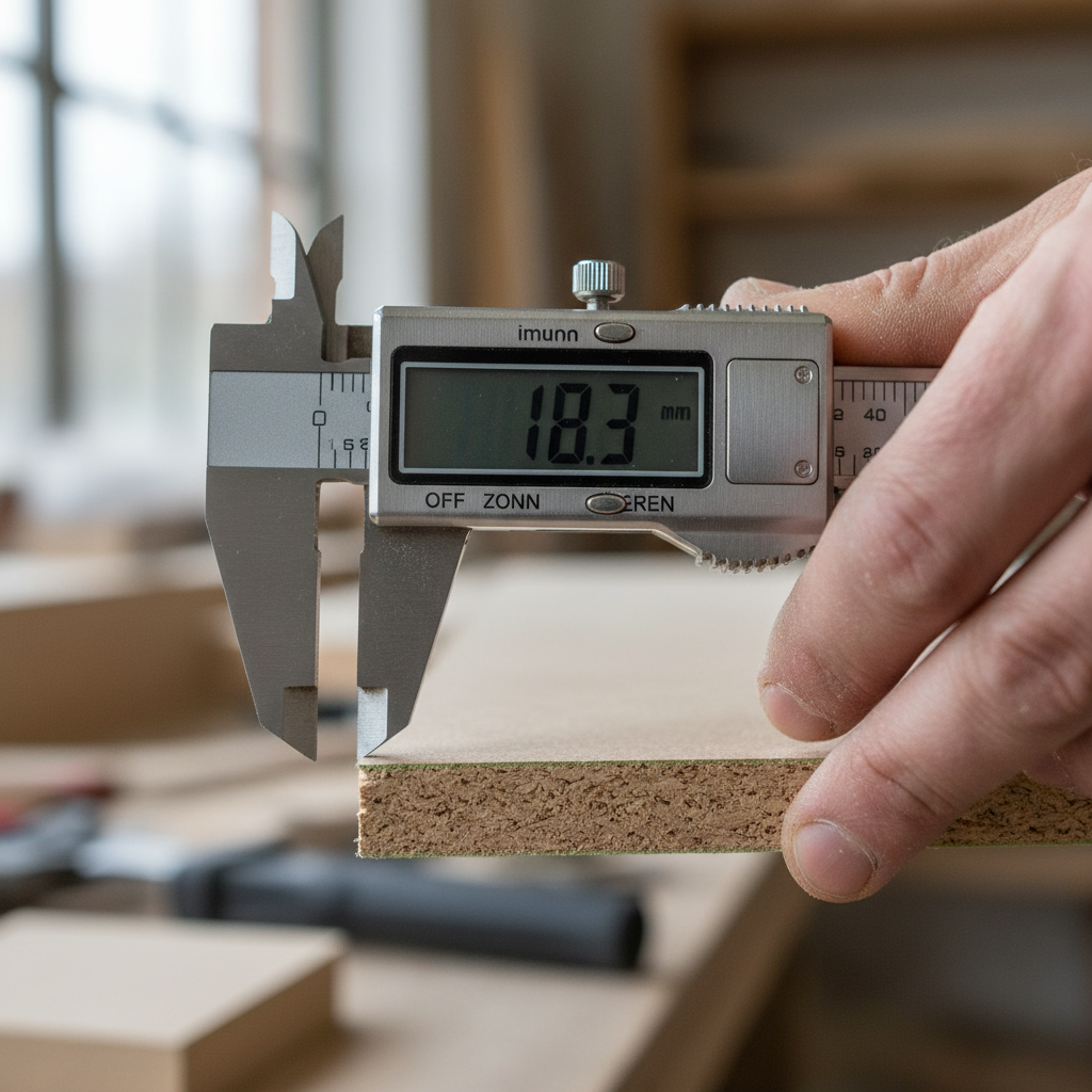 Close no corte técnico de madeira para avaliar qual o melhor mdf para móveis planejados com foco na textura das fibras.